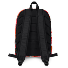 Load image into Gallery viewer, Red-black-white ebru inspired backpack