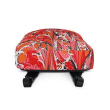 Load image into Gallery viewer, Red-black-white ebru inspired backpack
