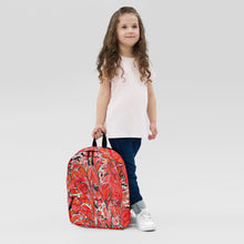 Load image into Gallery viewer, Red-black-white ebru inspired backpack