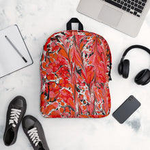 Load image into Gallery viewer, Red-black-white ebru inspired backpack