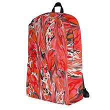 Load image into Gallery viewer, Red-black-white ebru inspired backpack