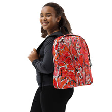 Load image into Gallery viewer, Red-black-white ebru inspired backpack
