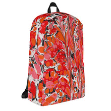 Load image into Gallery viewer, Red-black-white ebru inspired backpack