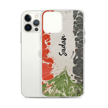 Load image into Gallery viewer, Sudanese flag in ebru - Clear Case for iPhone®