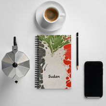 Load image into Gallery viewer, Sudan ebru flag spiral notebook