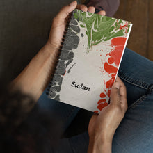 Load image into Gallery viewer, Sudan ebru flag spiral notebook