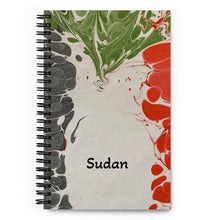 Load image into Gallery viewer, Sudan ebru flag spiral notebook