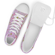 Load image into Gallery viewer, Women’s high top canvas shoes - pretty pink ebru design