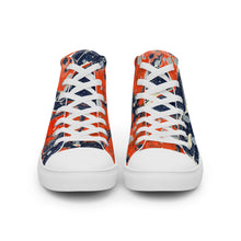 Load image into Gallery viewer, Women’s high top canvas shoes - sea and fire ebru print