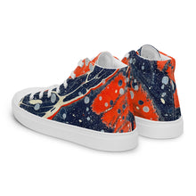 Load image into Gallery viewer, Women’s high top canvas shoes - sea and fire ebru print
