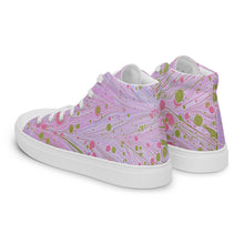 Load image into Gallery viewer, Women’s high top canvas shoes - pretty pink ebru design
