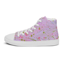 Load image into Gallery viewer, Women’s high top canvas shoes - pretty pink ebru design