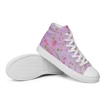 Load image into Gallery viewer, Women’s high top canvas shoes - pretty pink ebru design