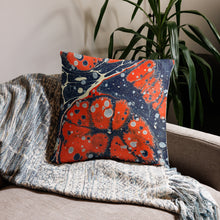 Load image into Gallery viewer, Ebru inspired red and blue pillow case
