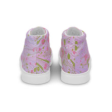 Load image into Gallery viewer, Women’s high top canvas shoes - pretty pink ebru design
