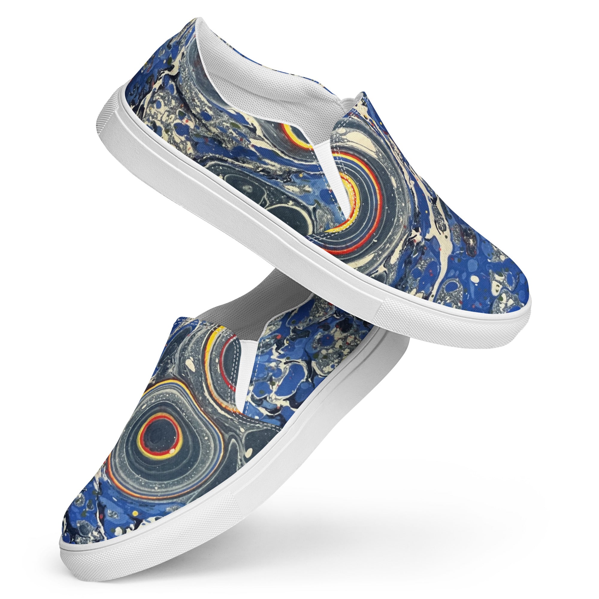 Canvas Slip Designer Slip On Sneakers Womens FitVille Women's Wide